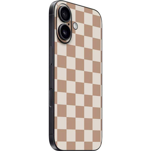 Neutral Checkered iPhone 16 Plus Skin
